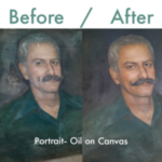 Oil portrait restoration