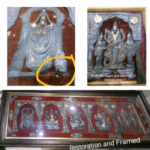 Silver Plate moulded Religious Images broken and disintegrated with time restored and framed