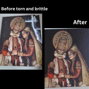 Torn painting restored