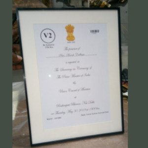 Certificate framed in premium metal frame with museum grade glazing