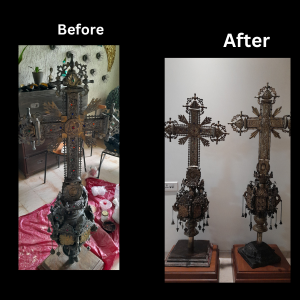 old metal Crucifix restored